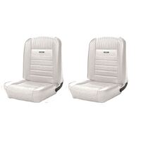 1964.5-65 Mustang Deluxe Pony Upholstery Set w/ Bucket Seats (Front Only) White