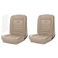 1964.5-65 Mustang Deluxe Pony Upholstery Set w/ Bucket Seats (Front Only) Parchment