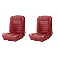1964.5-65 Mustang Deluxe Pony Upholstery Set w/ Bucket Seats (Front Only) Red
