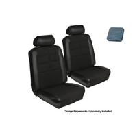 1969 Mustang Deluxe Upholstery Set w/ Bucket Seats (Front Only) Light Blue