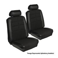 1969 Mustang Deluxe Upholstery Set w/ Bucket Seats (Front Only) Black