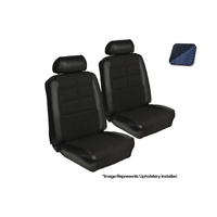 1969 Mustang Deluxe Upholstery Set w/ Bucket Seats (Front Only) Dark Blue