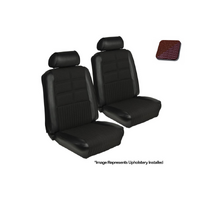 1969 Mustang Deluxe Upholstery Set w/ Bucket Seats (Front Only) Dark Red