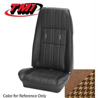 1971 Mustang Coupe Grande Cloth Upholstery Set (Full Set) Ginger Vinyl Trim Brown & Tan Houndstooth
