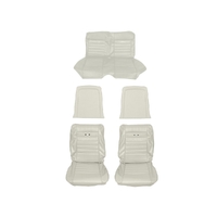 1964.5-65 Mustang Coupe Deluxe Pony Upholstery Set w/ Bucket Seats (Full Set) White