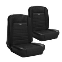 1964.5-65 Mustang Coupe Deluxe Pony Upholstery Set w/ Bucket Seats (Full Set) Black