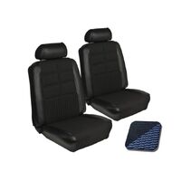 1969 Mustang Coupe Deluxe Upholstery Set w/ Bucket Seats (Full Set) Dark Blue