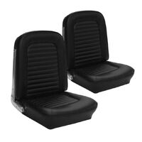 1964.5-65 Mustang Coupe/Convertible/Fastback Standard Upholstery Set w/ Bucket Seats (Front Only) Black