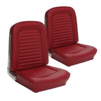 1966 Mustang Standard Upholstery Set w/ Bucket Seats (Front Only) Red Metallic