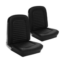 1966 Mustang Standard Upholstery Set w/ Bucket Seats (Front Only) Black