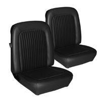 1968 Mustang Standard Upholstery Set w/ Bucket Seats (Front Only) Black