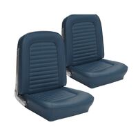 1964.5-65 Mustang Coupe Standard Upholstery Set w/ Bucket Seats (Full Set) Blue