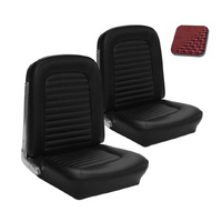 1966 Mustang Coupe Standard Upholstery Set w/ Bucket Seats (Full Set) Red Metallic