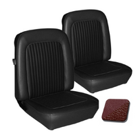 1968 Mustang Coupe Standard/Deluxe Upholstery Set w/ Bucket Seats (Full Set) Dark Red