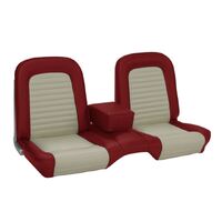 1964.5-65 Mustang Coupe/Convertible Standard Upholstery Set w/ Bench Seat (Front Only) Red/White