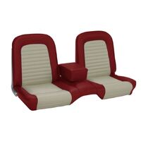 1964.5-65 Mustang Coupe Standard Upholstery Set w/ Bench Seat (Full Set) Red/White