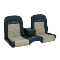 1964.5-66 Mustang Deluxe Pony Upholstery Set w/ Bench Seat (Front Only) Blue/White