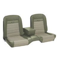 1964.5-66 Mustang Deluxe Pony Upholstery Set w/ Bench Seat (Front Only) Ivy Gold/White