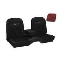 1964.5-66 Mustang Deluxe Pony Upholstery Set w/ Bench Seat (Front Only) Red Metallic