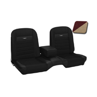 1964.5-66 Mustang Deluxe Pony Upholstery Set w/ Bench Seat (Front Only) Emberglow/Parch