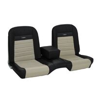 1964.5-66 Mustang Deluxe Pony Upholstery Set w/ Bench Seat (Front Only) Black/White