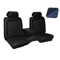 1969 Mustang Deluxe Upholstery Set w/ Bench Seat (Front Only) Dark Blue