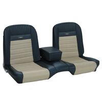 1964.5-65 Mustang Coupe Deluxe Pony Upholstery Set w/ Bench Seat (Full Set) Blue/White