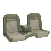 1964.5-65 Mustang Coupe Deluxe Pony Upholstery Set w/ Bench Seat (Full Set) Ivy Gold/White