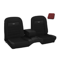 1964.5-65 Mustang Coupe Deluxe Pony Upholstery Set w/ Bench Seat (Full Set) Red Metallic