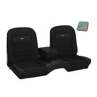 1964.5-65 Mustang Coupe Deluxe Pony Upholstery Set w/ Bench Seat (Full Set) Turquoise/White