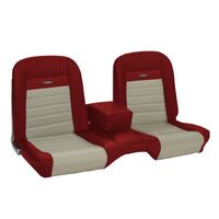 1964.5-65 Mustang Coupe Deluxe Pony Upholstery Set w/ Bench Seat (Full Set) Red/White