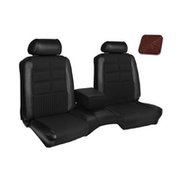 1969 Mustang Coupe Deluxe/Grande Upholstery Set w/ Bench Seat (Full Set) Dark Red w/ Kiwi Grain Inserts