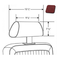 1968 Mustang Standard/Deluxe Headrest Cover - Metallic Red