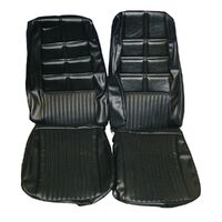 1970 Mustang Deluxe/Grande Seat Upholstery Set w/ Hi-Back Bucket Seats (Front Only) Black