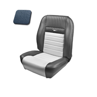 1964.5-64 Mustang Deluxe Pony Sport Seat Upholstery Set w/ Bucket Seat (Front Only) Blue