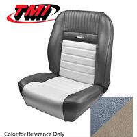 1964.5-64 Mustang Deluxe Pony Sport Seat Upholstery Set w/ Bucket Seat (Front Only) Blue/White