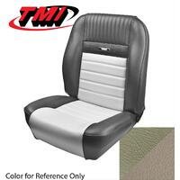 1964.5-64 Mustang Deluxe Pony Sport Seat Upholstery Set w/ Bucket Seat (Front Only) Ivy Gold/White
