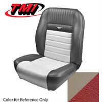 1964.5-64 Mustang Deluxe Pony Sport Seat Upholstery Set w/ Bucket Seat (Front Only) Bright Red/White