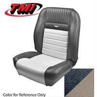 1964.5-64 Mustang Deluxe Pony Sport Seat Upholstery Set w/ Bucket Seat (Front Only) Black/White