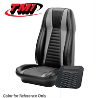 1971 Mustang Mach 1 Coupe Sport Seat Upholstery Set (Full Set) Black w/ Gray Stripe