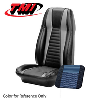 1971 Mustang Mach 1 Coupe Sport Seat Upholstery Set (Full Set) Dark Blue w/ Light Blue Stripes