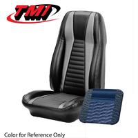 1971 Mustang Mach 1 Coupe Sport Seat Upholstery Set (Full Set) Medium Blue w/ Light Blue Stripes
