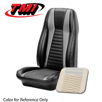 1971 Mustang Mach 1 Coupe Sport Seat Upholstery Set (Full Set) White w/ Gray Stripes