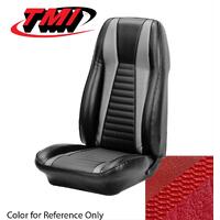 1971 Mustang Mach 1 Coupe Sport Seat Upholstery Set (Full Set) Vermillion w/ Vermillion Stripes
