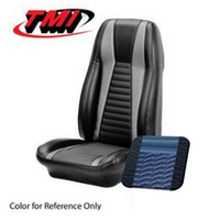 1972-73 Mustang Mach 1 Coupe Sport Seat Upholstery Set (Full Set) Dark Blue w/ Light Blue Stripes