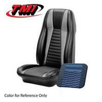 1972-73 Mustang Mach 1 Coupe Sport Seat Upholstery Set (Full Set) Medium Blue w/ Light Blue Stripes