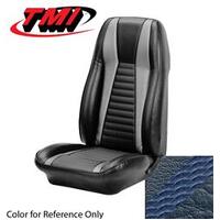 1972-73 Mustang Mach 1 Coupe Sport Seat Upholstery Set (Full Set) Medium Blue w/ Medium Blue Stripe