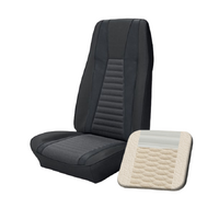 1972-73 Mustang Mach 1 Coupe Sport Seat Upholstery Set (Full Set) White w/ Gray Stripes