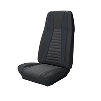 1972-73 Mustang Mach 1 Coupe Sport Seat Upholstery Set w/ No Stripe on Rear (Full Set) Black w/ Black Stripe