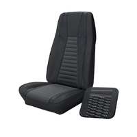 1972-73 Mustang Mach 1 Coupe Sport Seat Upholstery Set w/ No Stripe on Rear (Full Set) Black w/ Gray Stripe